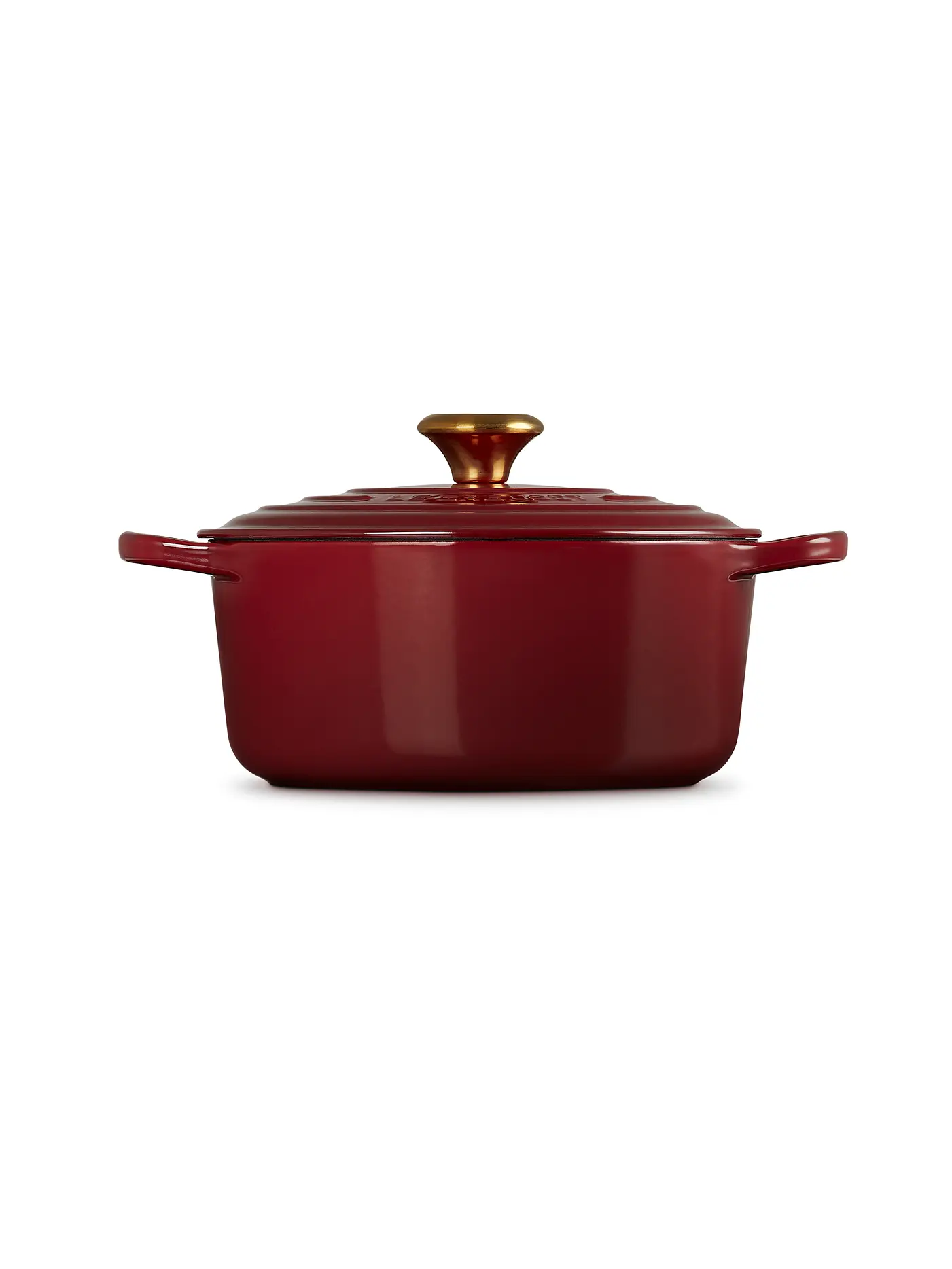 LE CREUSET | Bräter rund "Signature" 24cm/4,2l (Schwarz) | dunkelrot